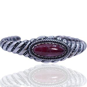 Carolyn Pollack Relios American West Sterling Silver Rhodonite Cuff Bracelet 28g